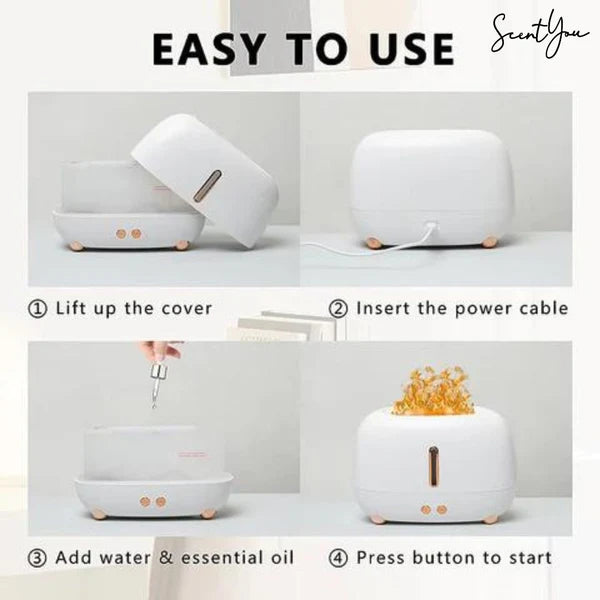 Flame Humidifier/Diffuser - Aromatherapy