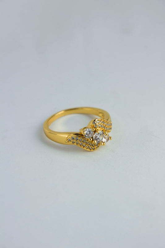 Diamond Zircon Ring - One Carat Gold Plated